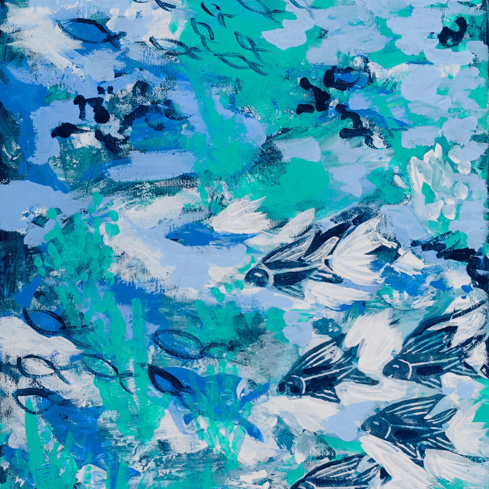 Abstract Art, Abstract Painting, Ocean Abstract Art, Blue Abstract Art, Blue Ocean Art