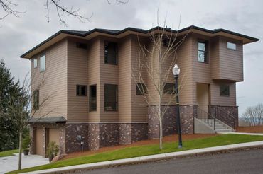 Custom designed home on complicated lot