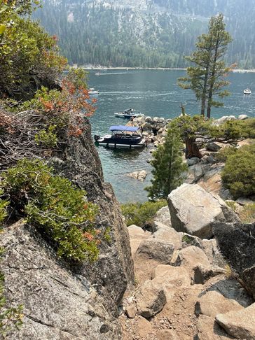 Fannette Island and what our pontoon looks like below.