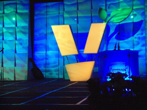Corporate Conference Meeting - Washington DC, General Session stage set and lighting
