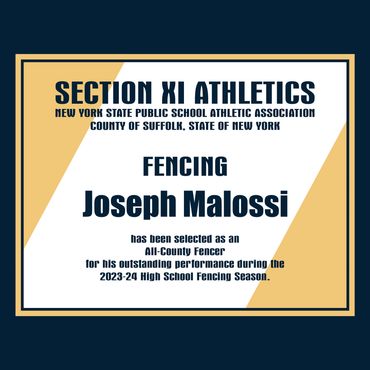 Long Island Fencers' Club, Section XI All-County Fencer, Sayville High Fencing, Joseph Malossi