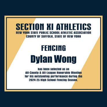 Long Island Fencers Club, Section XI All-County Fencer, Huntington High School Fencing, Dylan Wong