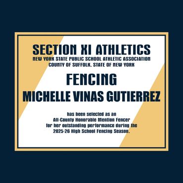 Long Island Fencers Club, Michelle Vinas Gutierrez, All-County Honorable Mention Fencer