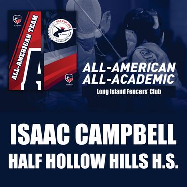 Long Island Fencers' Club, USA Fencing Academic All-American, Isaac Campbell