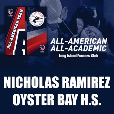 Long Island Fencers' Club, USA Fencing Academic All-American, Nicholas Ramirez
