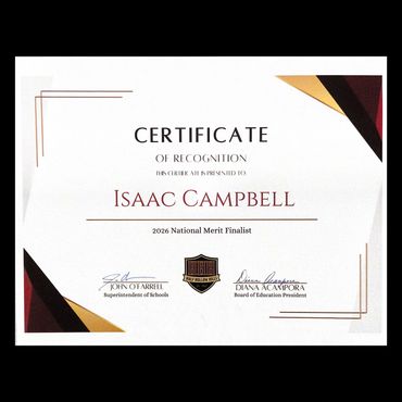 2026 National Merit Finalist, Isaac Campbell, Long Island Fencers Club, Half Hollow Hills HS, USA Fe