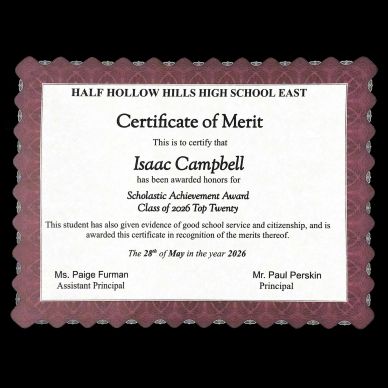 Isaac Campbell, Top 20 Class of 2026, Half Hallow Hills HS, Long Island Fencers Club, USA Fencing