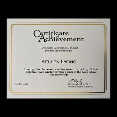 Kellen Lyons, Harborfields, Robotics Team Championships, Long Island Fencers Club,
