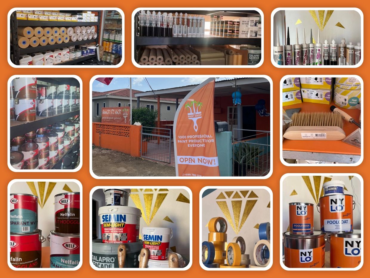 Variety of products sold in 1000 Kolo di Karibe Paint Shop