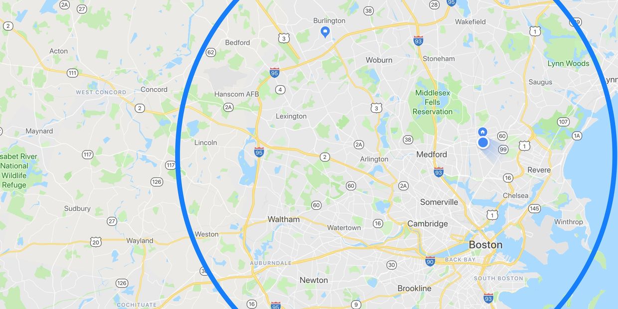Metro Boston Home care service area.