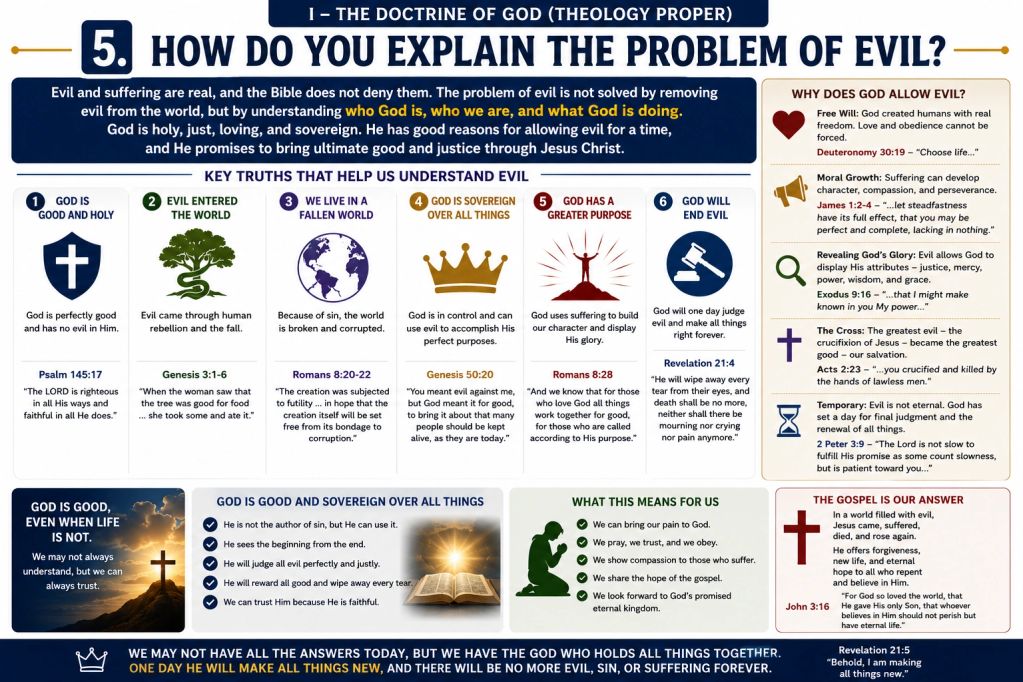 Explanation of the problem of evil from a biblical perspective.