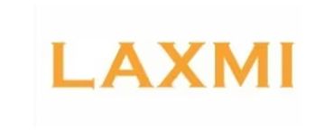 Logo with the word LAXMI in orange.