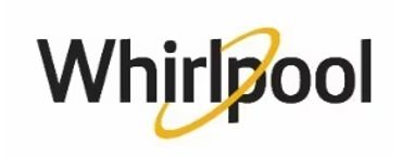 Whirlpool logo with a yellow swoosh around the letter 'l'.