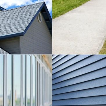 GGF cleans siding, brick, roofs, and driveways.