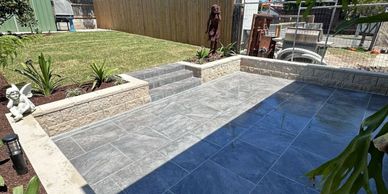 Garden makeover with paved patio, raised garden beds and new planting in a Sydney backyard