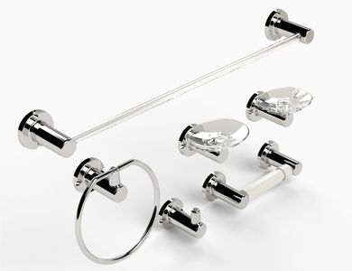 JUEGO DE ACCESORIOS PARA BAÑO AQUABLUE® - SALENTO CROMADO