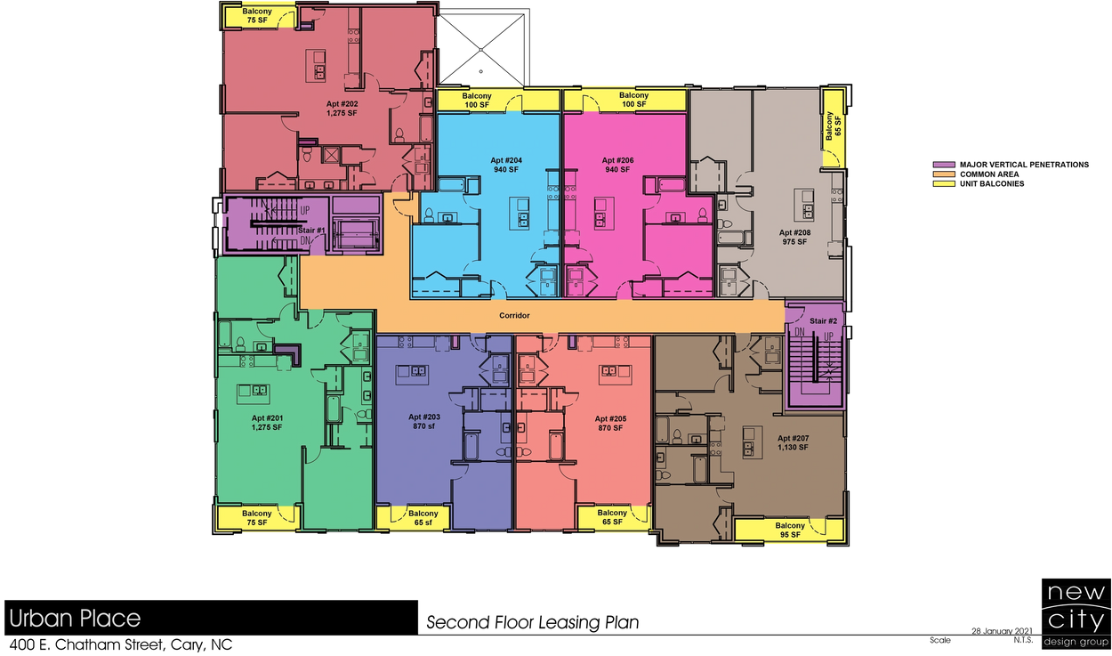 Luxury apartments on the second level of Urban Place