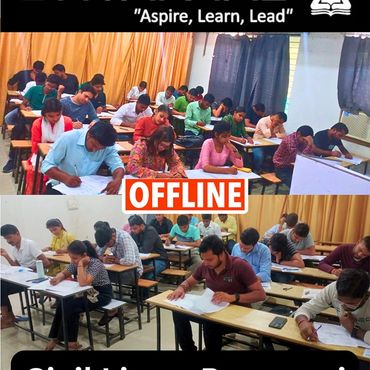 Students attending an offline IAS coaching class at Dhyan IAS, Civil Lines, Prayagraj.