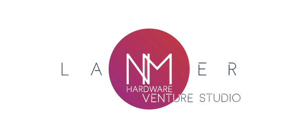 Logo of LANMER Hardware Venture Studio with NM in a gradient circle.
