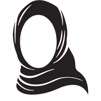 Black hijab with simple design and flowing fabric.