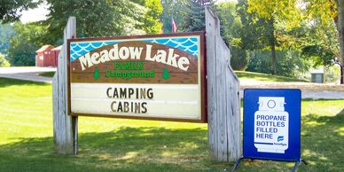 Meadow Lake Family Campground Sign
