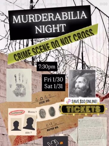 Murderabilia, murder exhibit, museum exhibit, events San Antonio, Free drinks, museum night, adults,