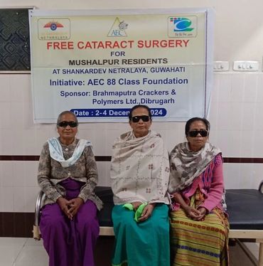 Cataract operation done in Guwahati of the above three women on 3rd December, 2024.