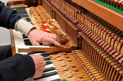 Inner parts of a piano