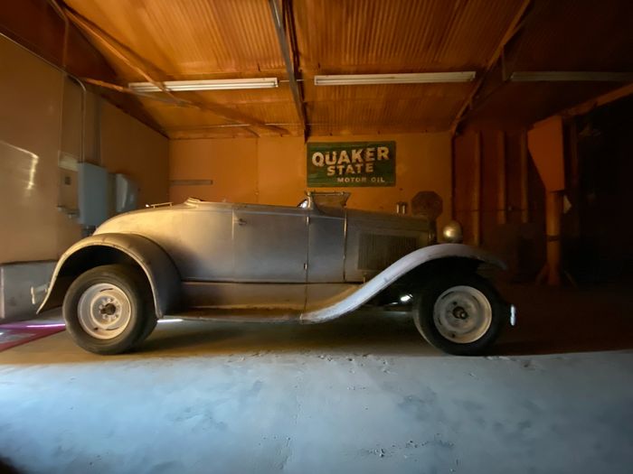 Ford roadster waiting for its 32 frame and hemi implant