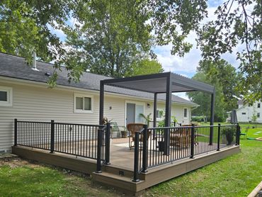 Deck and covered patio build by Bruhl Home Solutions