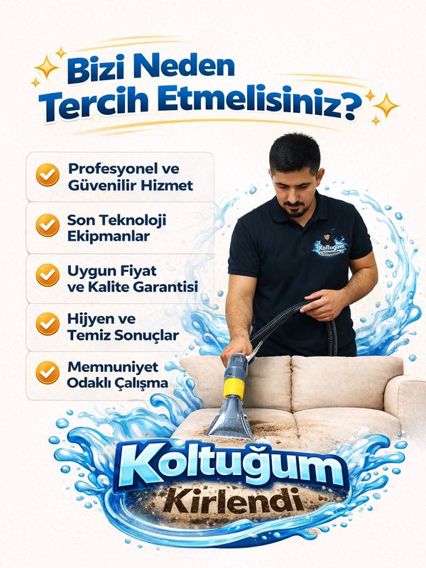 Profesyonel koltuk temizliği yapan bir çalışan, hizmet avantajlarını vurguluyor.