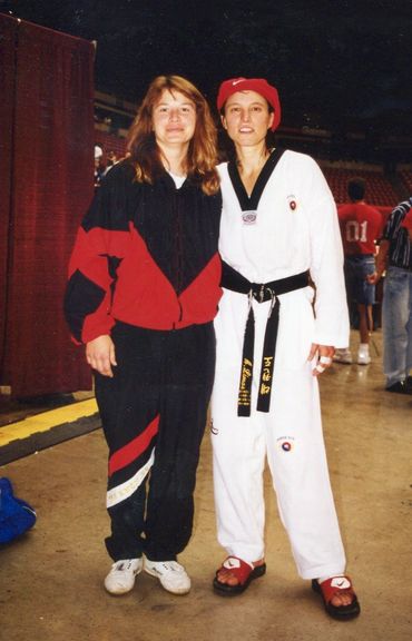 Master Teresa with US Olympic Gold Medalist