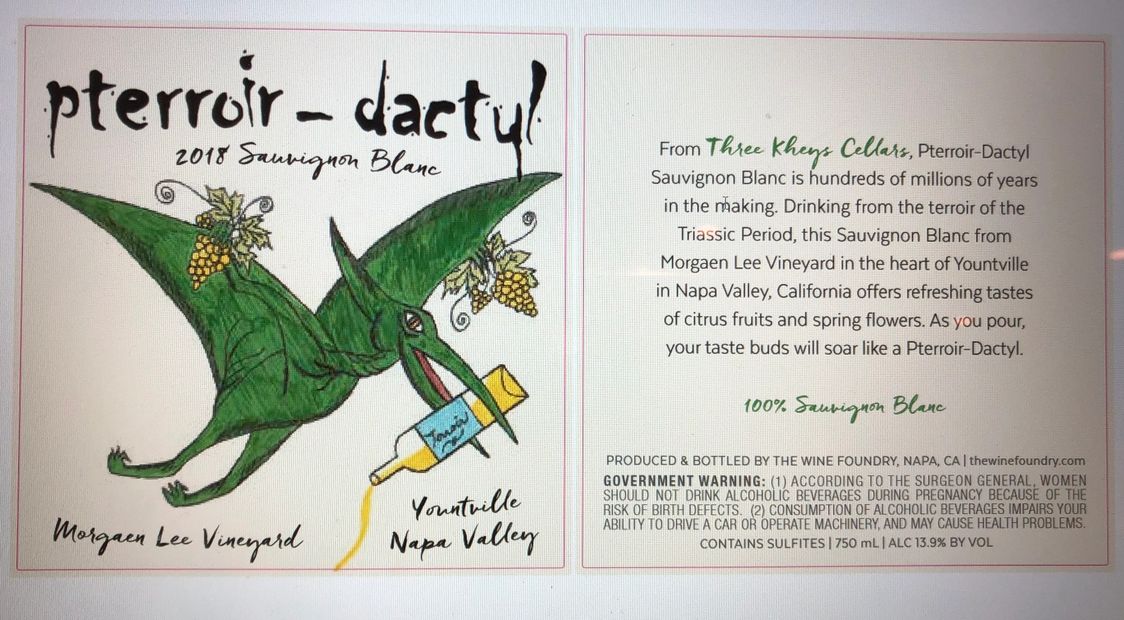 Napa Valley Sauvignon Blanc Wine, Morgaen Lee Vineyard, Yountville,  #threekheyscellars, Label