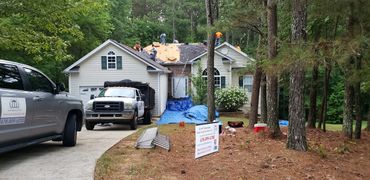 House receiving a roof replacement
