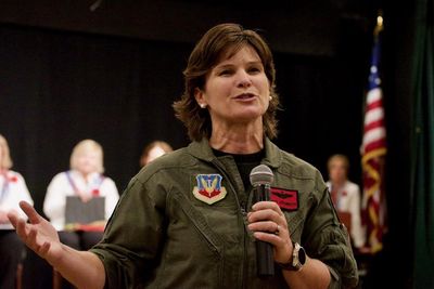 Colorado's First Lady Fighter Pilot
Lt. Col. Tracy LaTourrette was the
featured speaker
