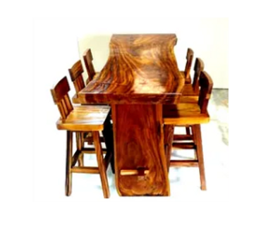 SOLID WOOD! BAR TABLE REC SLAB 86.6x27-32x43.3 IN