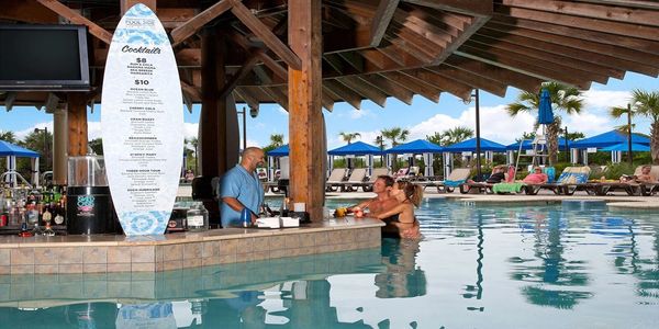 Grabbing a drink at the pool in Myrtle Beach