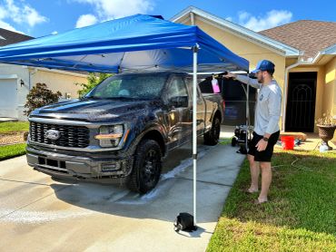 Zach detailing his truck in Waterford Estates in Punta Gorda, FL