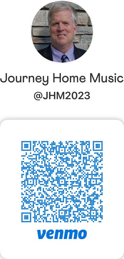 Venmo QR code for Journey Home Music with profile picture and username.
