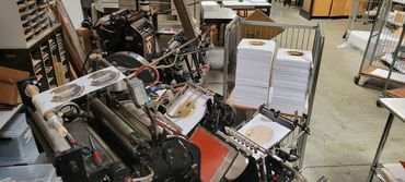 Letterpress, foil stamp. Gold Foil