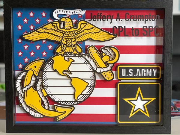 Custom order for a someone who is a Marine that decided to join the Army after he got out.