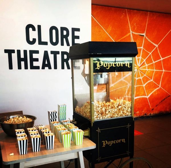 Black Popcorn Cart Hire Rental