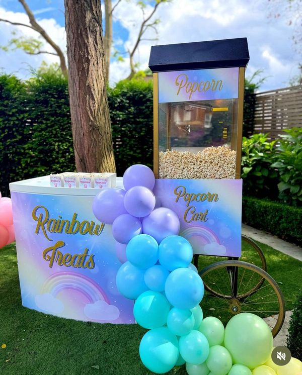 Rainbow popcorn cart hire