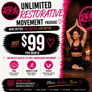 Unlimited restorative movement membership for $99 monthly.