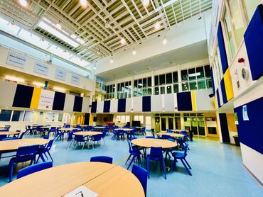 School dinner hall acoustically treated