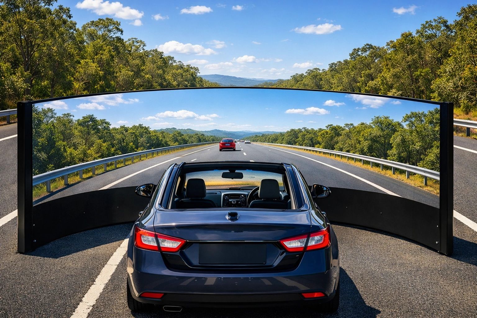 Vehicle simulator on road