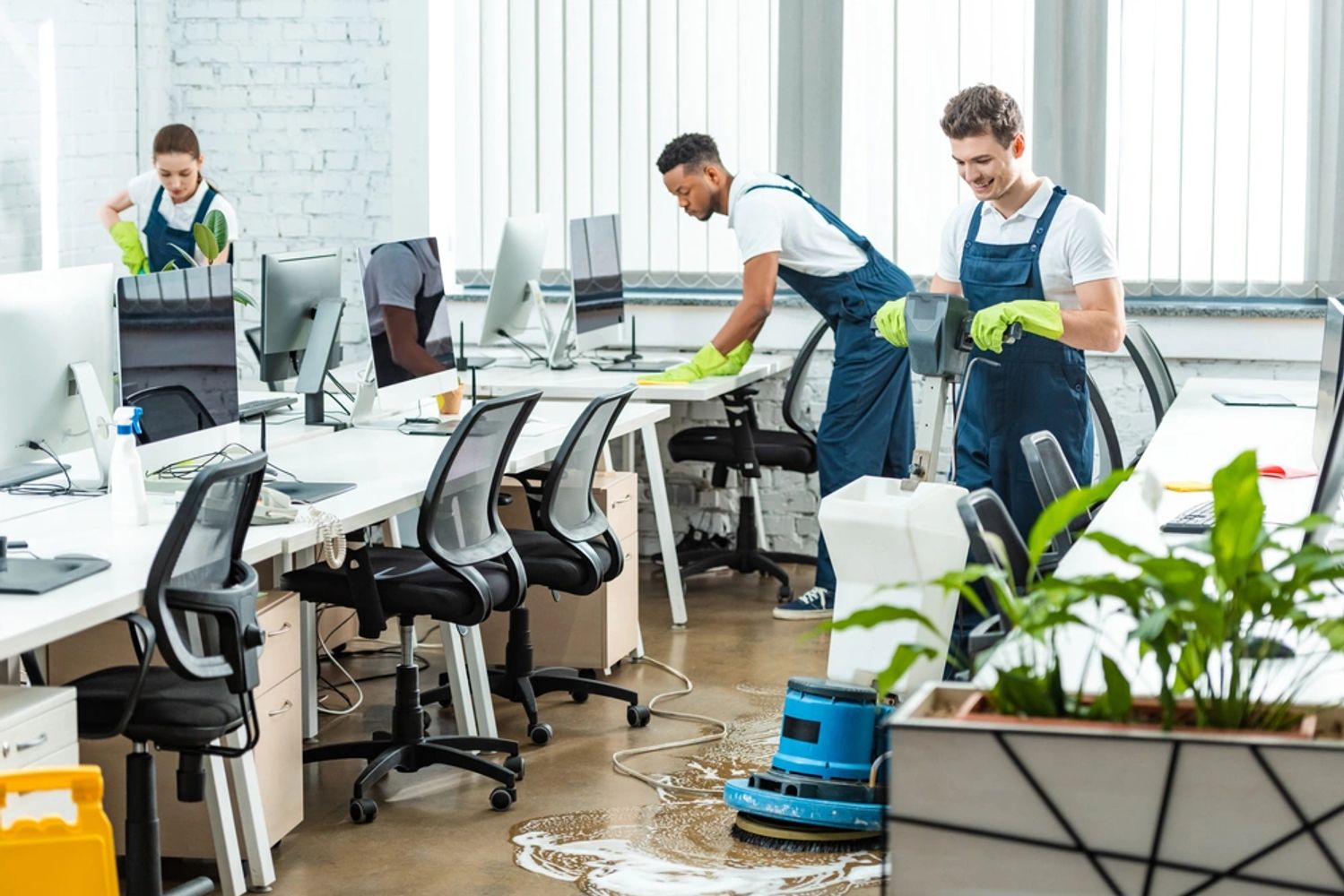 cleaning services team in the office