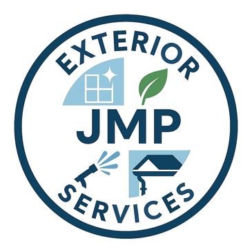 Logo for JMP Exterior Services featuring cleaning and home maintenance icons.