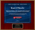 Kurt O'Keefe 2023 Judicial Edition award