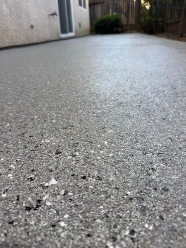 hybrid epoxy flake on a patio